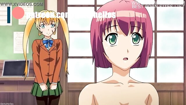 In this 3D hentai video, animated characters engage in sensual activities including lesbian kissing, fingering, and sounding.