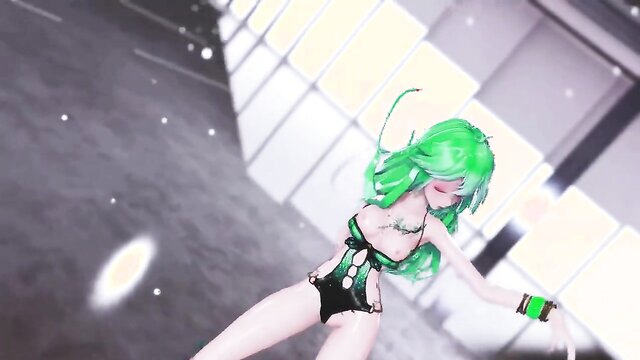 MMD GIRLS - HENTAI MMD 3D DANCE, UNDRESSING, GREEN HAIR COLOR EDIT, SMIXIX This is a color edition with permission from the original author where I can edit, publish and monetize the project.