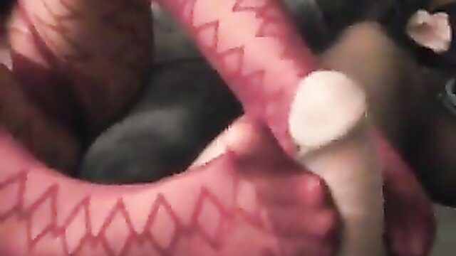 Pantyhose footjob Footjob with Happy End in a patterned Ph