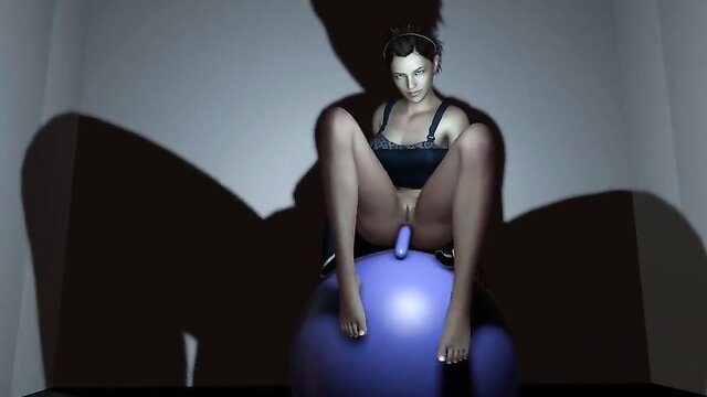 Riding a Yoga ball with a plastic cock in the Ass Sexy milf chick sticking a dildo in her asshole as she bounces on a giant yoga ball. She flicks the dildo on the ball, balances on it and even puts her full weight on the dildo as she balances on it.