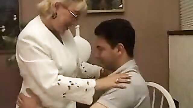 Mature Italian teacher with student