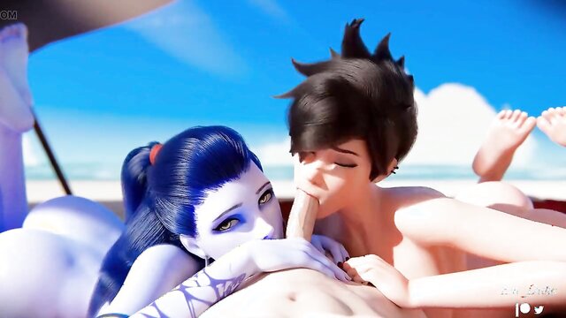In this 3D hentai video, animated characters engage in sensual activities including lesbian kissing, fingering, and sounding.
