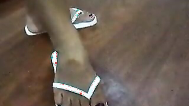 Latin Feet In White Flip Flops