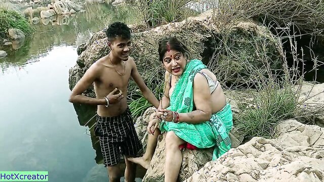 Aunty, I Love You!! Best Indian Sex She was sitting on a rock in a riverside and thinking about her Husband! It\'s almost ten years her husband in Dubai and she is missing her sex life very much!! Her pussy was flooding with Cum!! By this time her nephew come and asking why sitting here... She could not hide her emotion and he promise to make her happy!! Enjoy Real Indian Aunty sex at outdoor in open place
