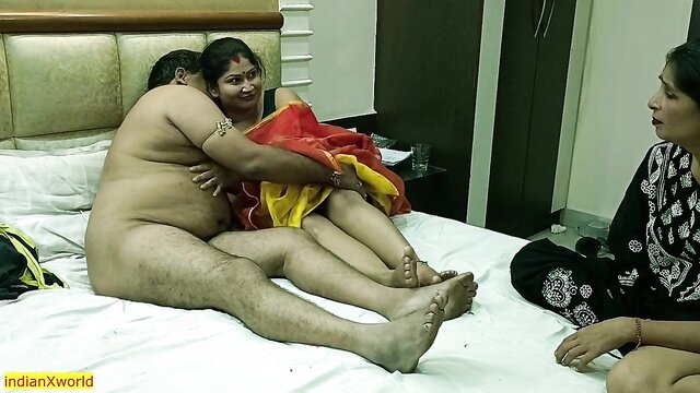 In this 18+ video, a middle-aged Indian husband struggles with a sex problem as his beautiful wife and her friend engage in erotic BDSM cowgirl action.