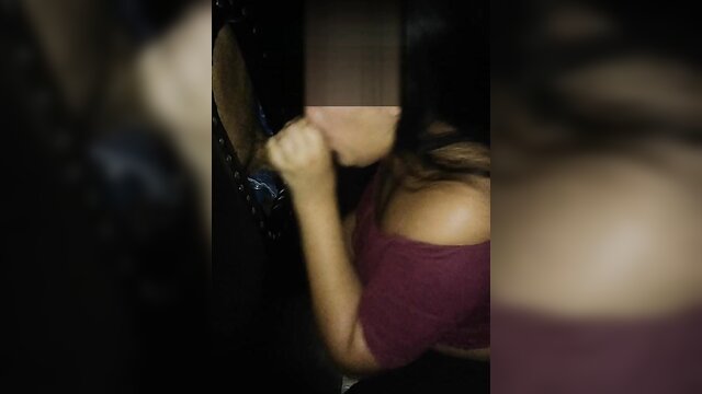 My Wife At The Gloryhole In A Swingers’ Club hotwife selena sucking and fucking a stranger at the gloryhole