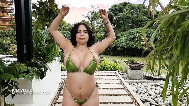 Big Boobs huge areolas horny bikini babe Kim Velez