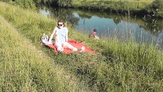 Sexy MILF nudists sunbathing on riverbank | FapHouse XXX movie | Wild Beach