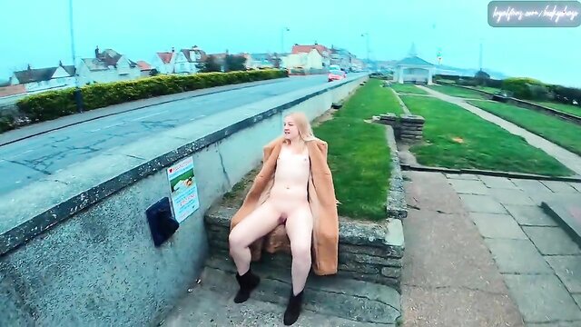 Young blonde exhibitionist wife walking nude around Felixstowe seafront, England I get turned on walking nude in public places, maybe one day I\'ll be brave enough to go out during a rush hour, until then I will keep pushing my luck and hope I get spotted by people passing by