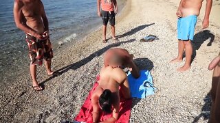 Public Asshole Filled With Cum And Totally Covered In Semen! FapHouse German Porn Star at the Beach Gang Bang Filled With Horny Cocks! Nude Porn!