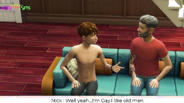 James & Nick Episode - 01 - Best friend\'s Step Dad Fuck , Mature vs Boy -WickedWhims James is jack\'s step father,Who is film producer and also gay.He likes young boys.One day he met jack\'s best friend Nick when he is alone at home.